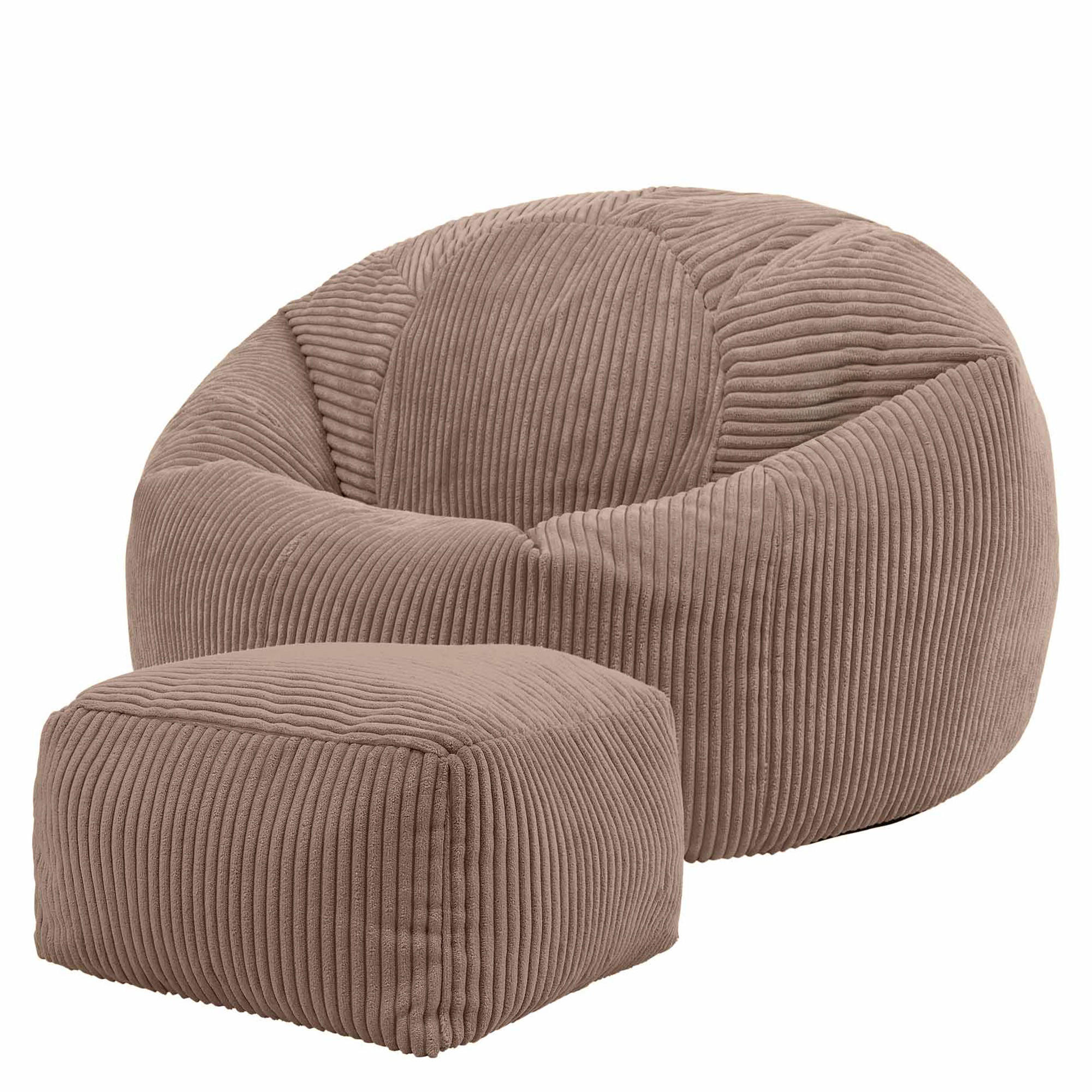 SITZSACK Klassisch + Hocker, Cord - Mokka, Kunststoff/Textil (85/50/85cm) - icon
