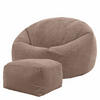 SITZSACK Klassisch + Hocker, Cord - Mokka, Kunststoff/Textil (85/50/85cm) - icon