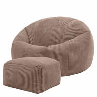 SITZSACK Klassisch + Hocker, Cord - Mokka, Kunststoff/Textil (85/50/85cm) - icon
