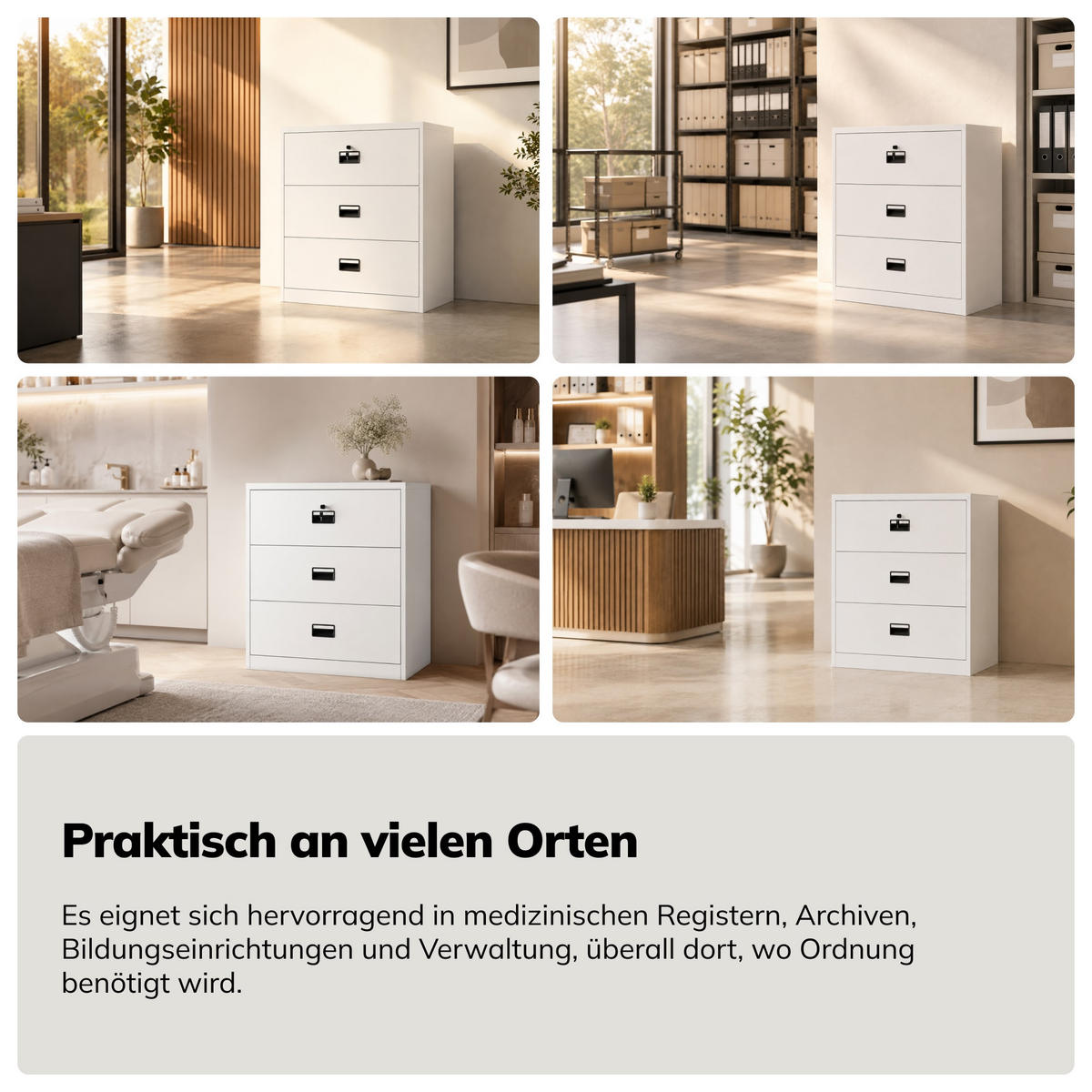 AKTENSCHRANK SARA XL V3 102x90x60 cm - Weiß, Metall (90/102/60cm) - Jan Nowak