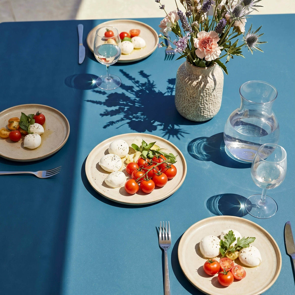 GARTENTISCH , Pazifikblau - Blau, Metall (120/120/72cm) - Oviala