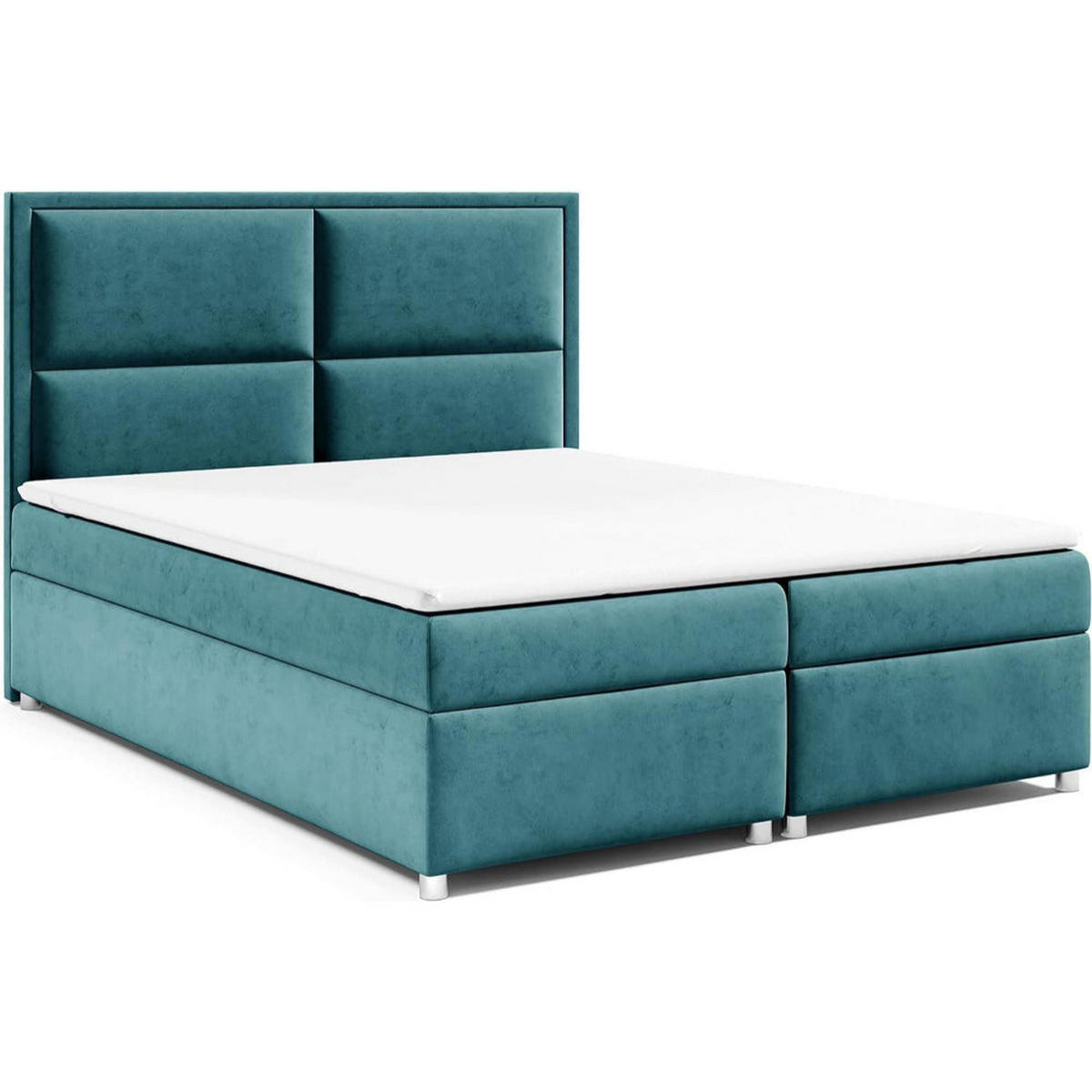BOXBETT mit Bettkasten Trinity K-11 Bonellfederkern inkl. Topper - Hellblau, Holz/Holzwerkstoff (200/200cm) - Best For Home