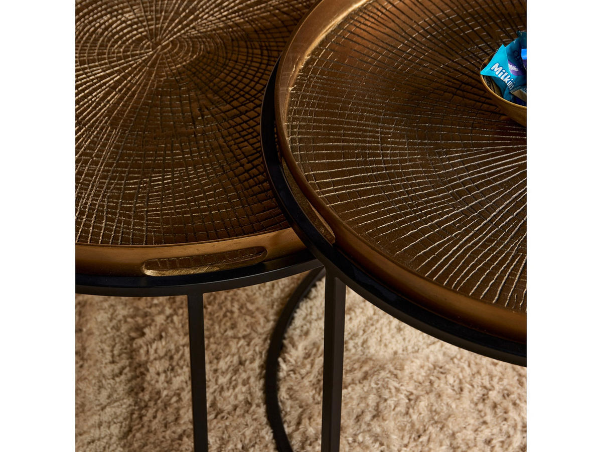 COUCHTISCH Julie Metall 70 cm / 70 cm Metalic Gold - Goldfarben, Metall (70/70/40cm)