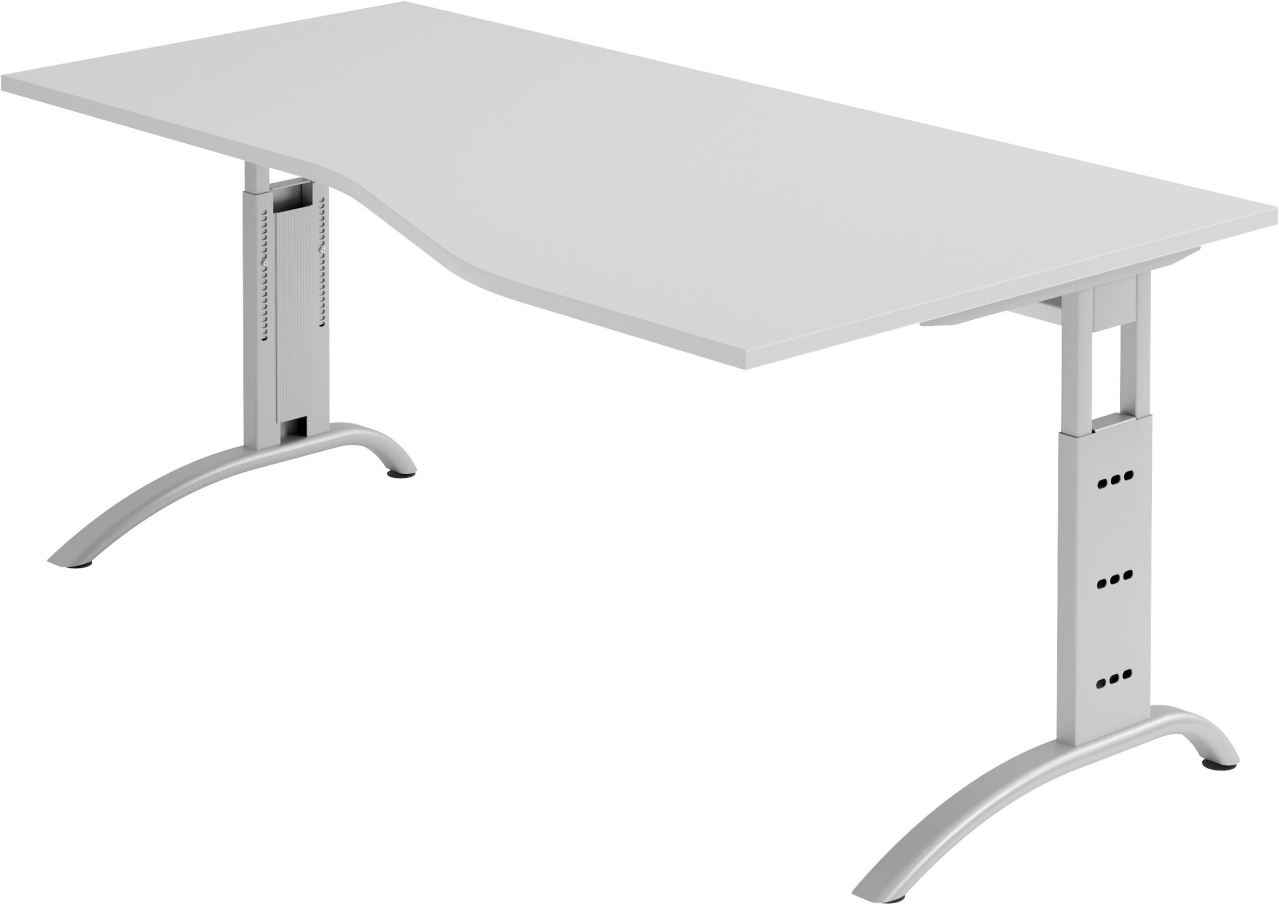 SCHREIBTISCH Serie-F 100/180/74 cm in Grau - Grau, Holzwerkstoff (100/180/74cm) - bümö