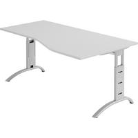 SCHREIBTISCH Serie-F 100/180/74 cm in Grau - Grau, Holzwerkstoff (100/180/74cm) - bümö
