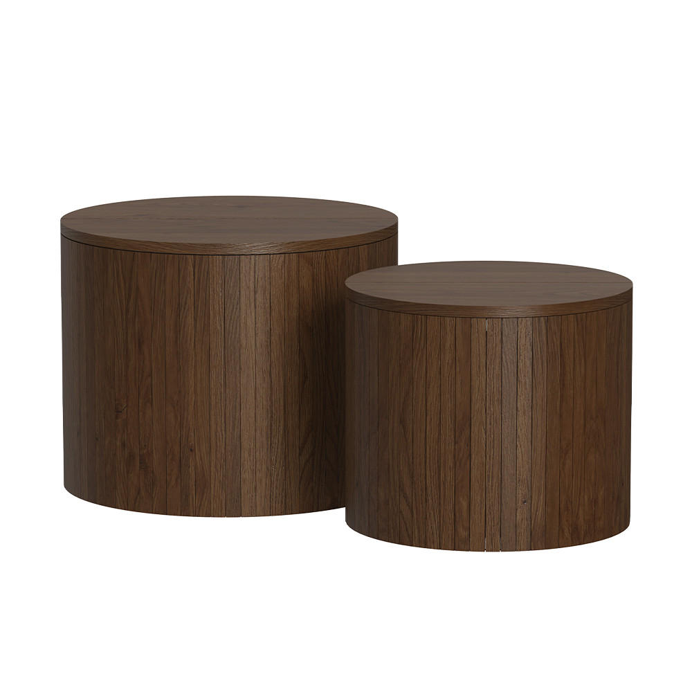 COUCHTISCH-SET Tavilo Walnuss 48 x 48 cm 2 Teile - Walnussfarben, Holzwerkstoff (48/48/38cm) - Vicco