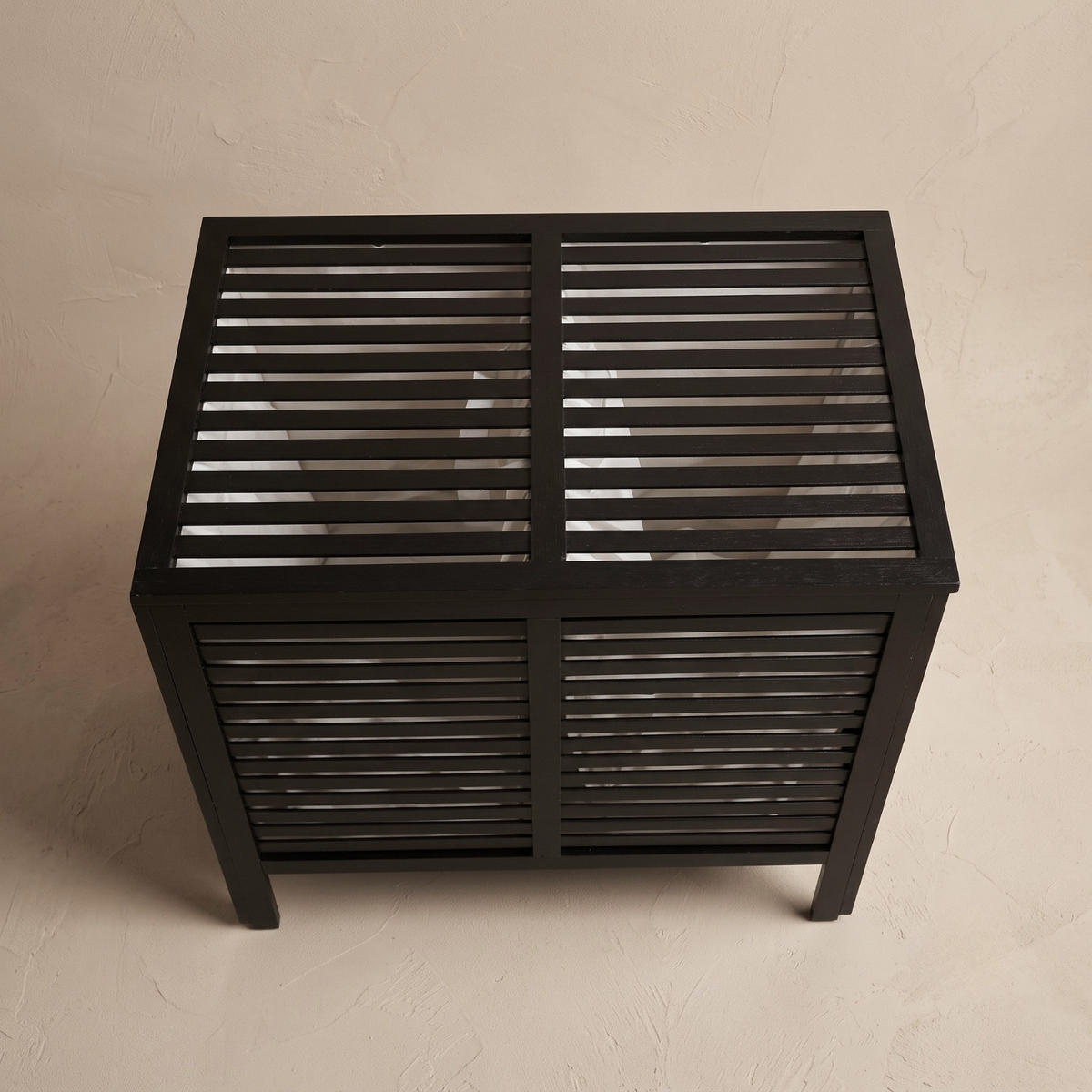 WÄSCHEKORB Bambus Moa 90 l 40/60/58,5 cm - Schwarz, Naturmaterialien (60/58.5/40cm) - NUXIO