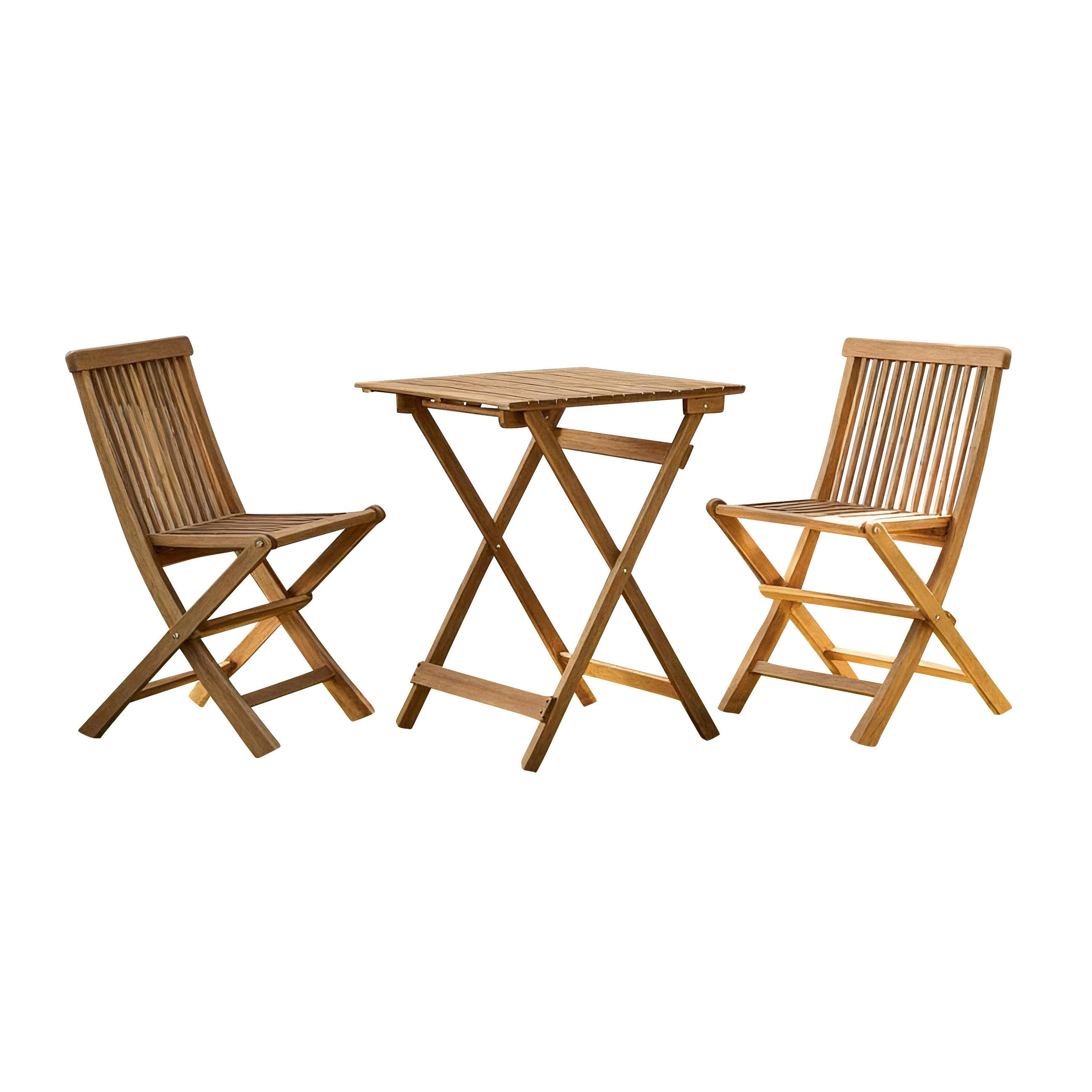 GARTENMÖBEL-SET 2-tlg Bistro Braun aus Akazie - Braun, Holz - Tikamoon