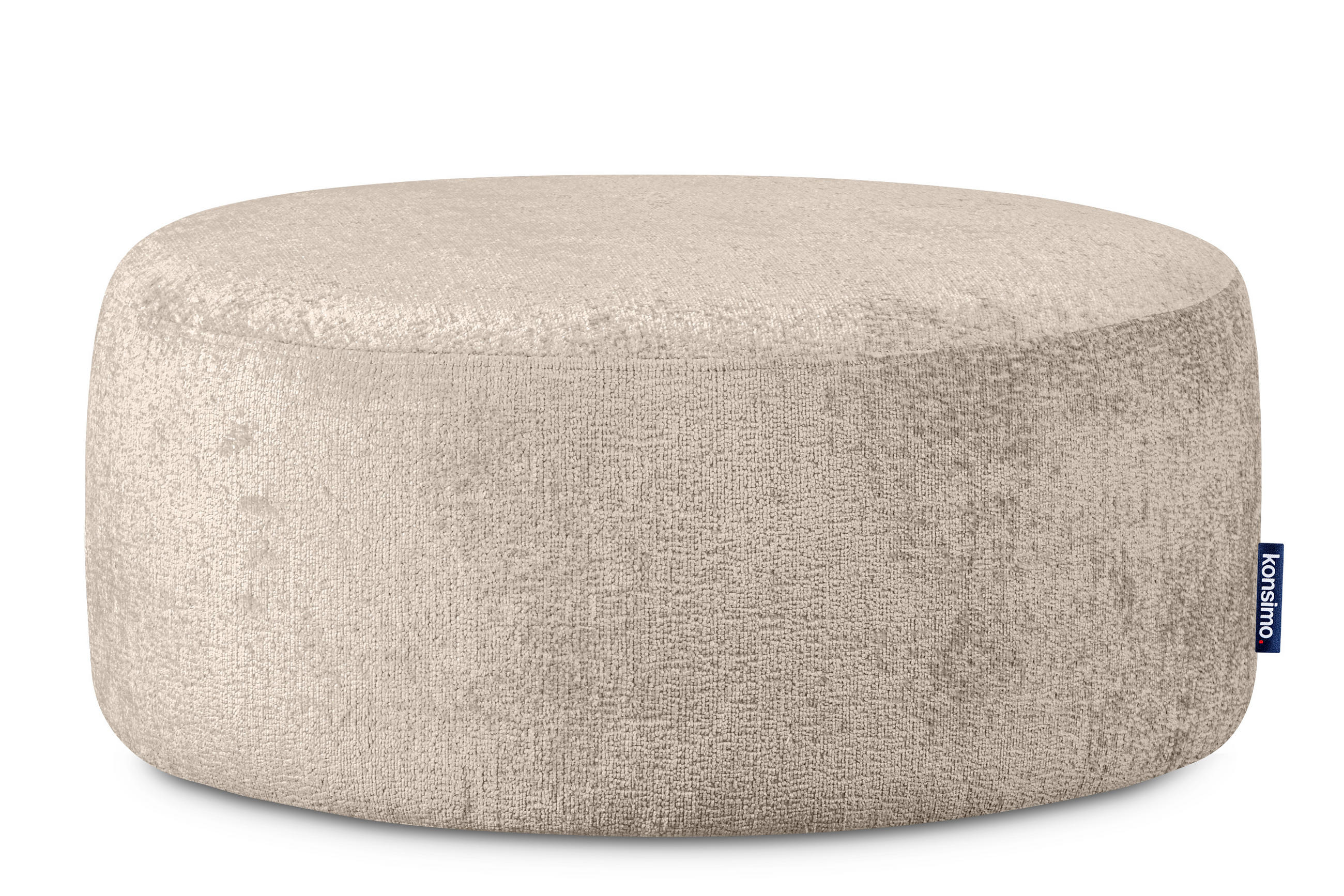 SITZHOCKER RAGGI mit 360° Drehfunktion, Silbergrau - Dunkelgrau/Grau, Textil (80/36/80cm) - KONSIMO®