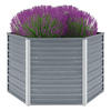 GARTEN-HOCHBEET Verzinkter Stahl 129x129x77 cm Grau - Grau, Metall (129/77/129cm) - furnicato