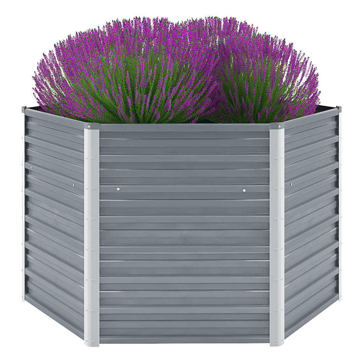 GARTEN-HOCHBEET Verzinkter Stahl 129x129x77 cm Grau - Grau, Metall (129/77/129cm) - furnicato