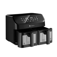 HEISSLUFTFRITTEUSE 9 L mit 2 Zonen - Schwarz, Kunststoff (41/39/30cm) - Juskys