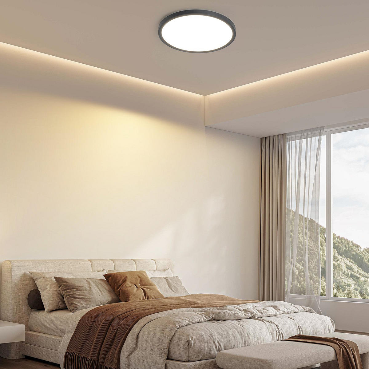 LED-DECKENLEUCHTE Lynn 30/30/2.6cm - Schwarz, Kunststoff (30/30/2.6cm) - Nettlife