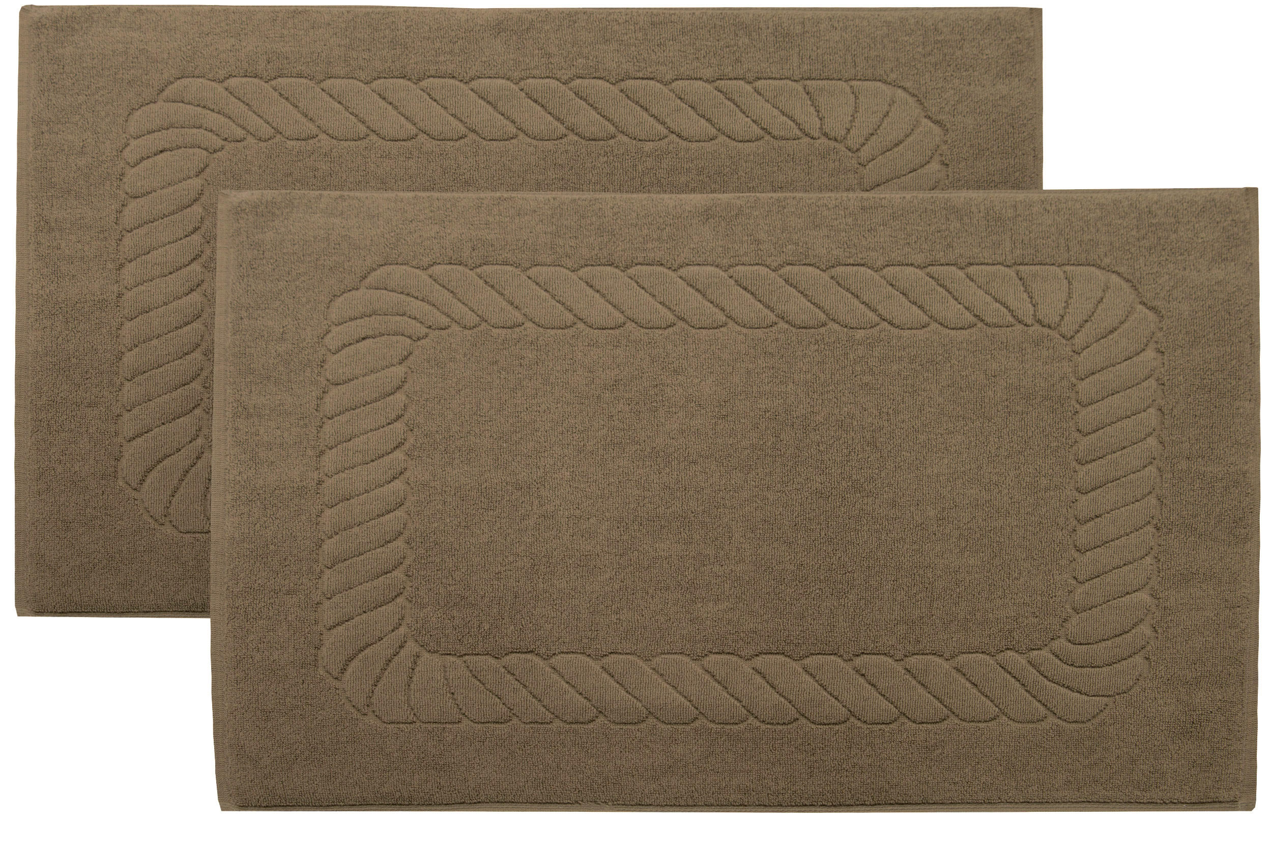 BADEMATTE, 2er-Set, 50x70 cm, 100% Baumwolle, Braun - Braun, Textil (50/70cm) - Zollner