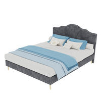 POLSTERBETT 140/200 cm DE-32963 mit Kopfteil und Matratze Grau - Grau, Metall (140/200cm) - ComfortXL