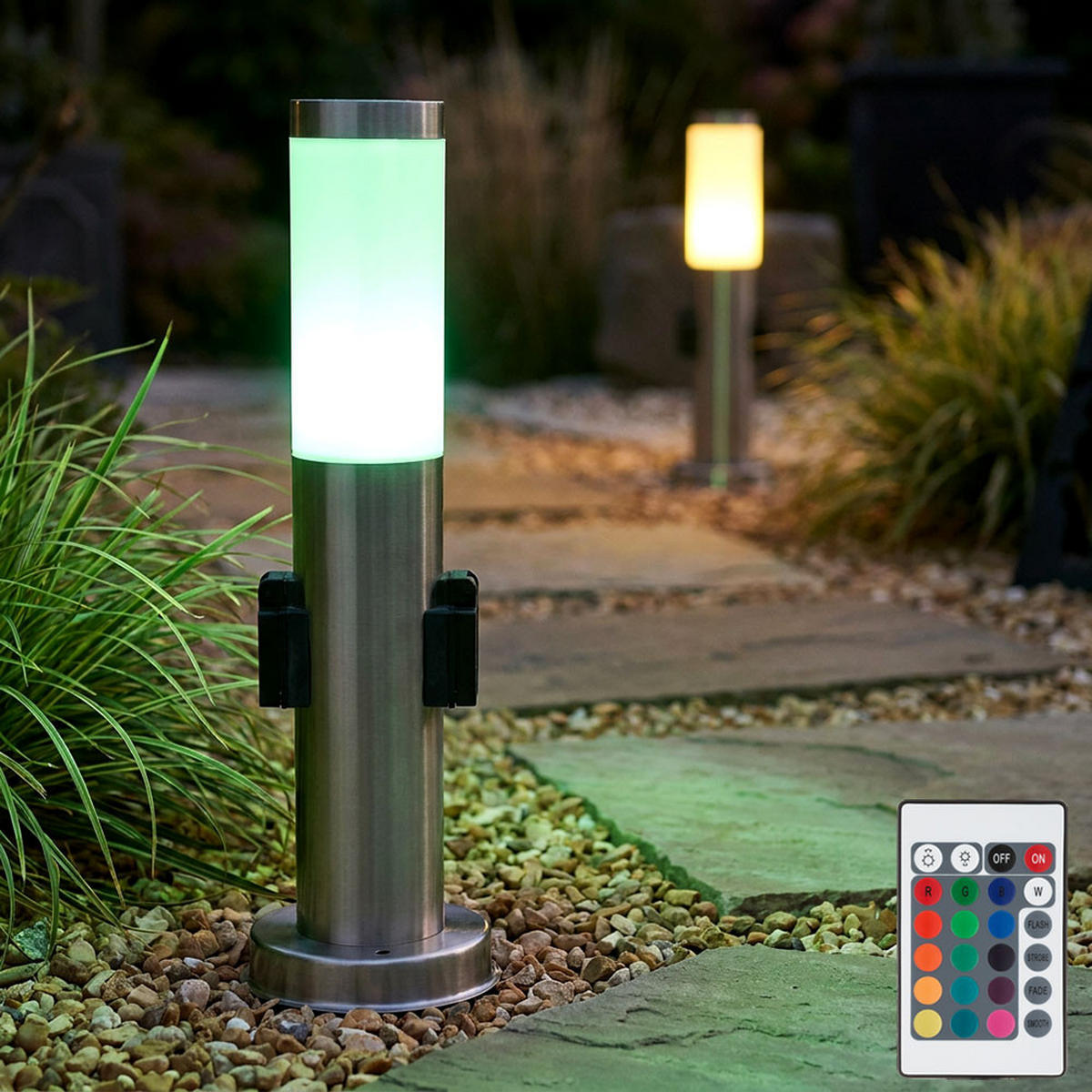 LED WEGELEUCHTE Silber opal - Silberfarben, Metall (7.6/7.6/45cm)