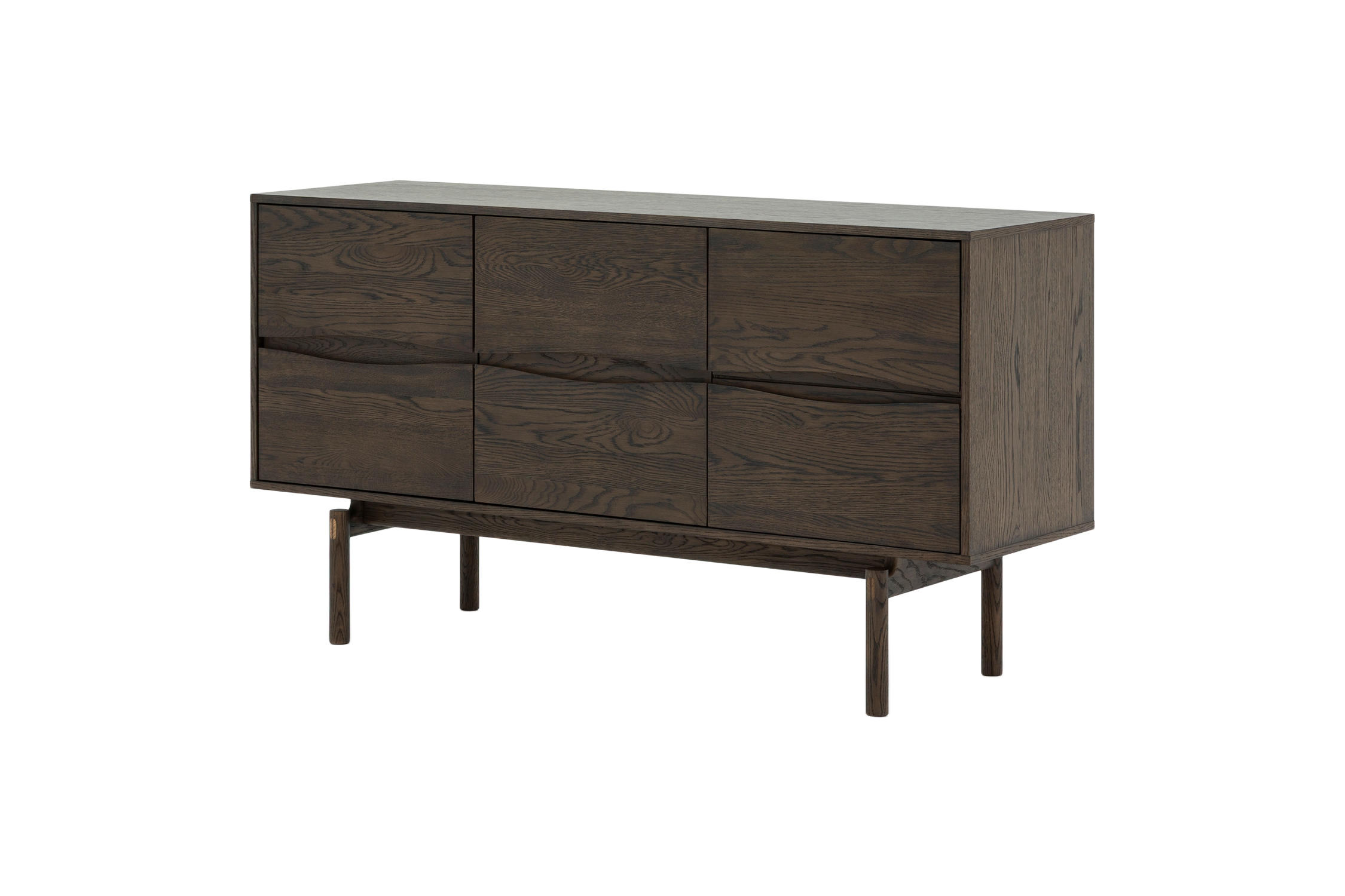 SIDEBOARD Celeste, Braune Massiveiche - Braun, Holz (45/82/150cm) - WOODEK