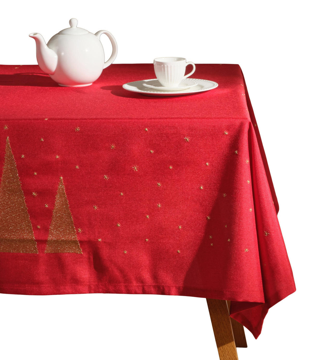 TISCHDECKE Navario - Rot, Textil (220/150/1cm) - home&you