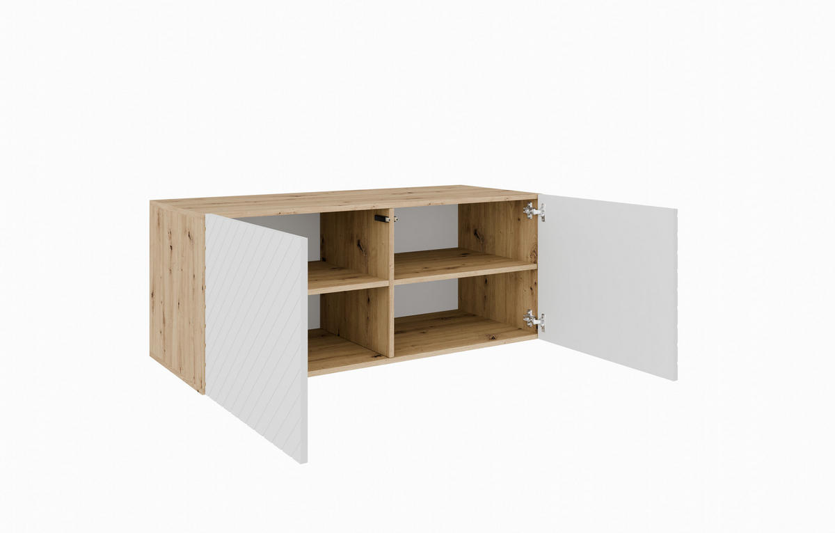 TV-SCHRANK KLER - Eiche Artisan/Weiß, Holzwerkstoff (100/41/40cm) - Meblini