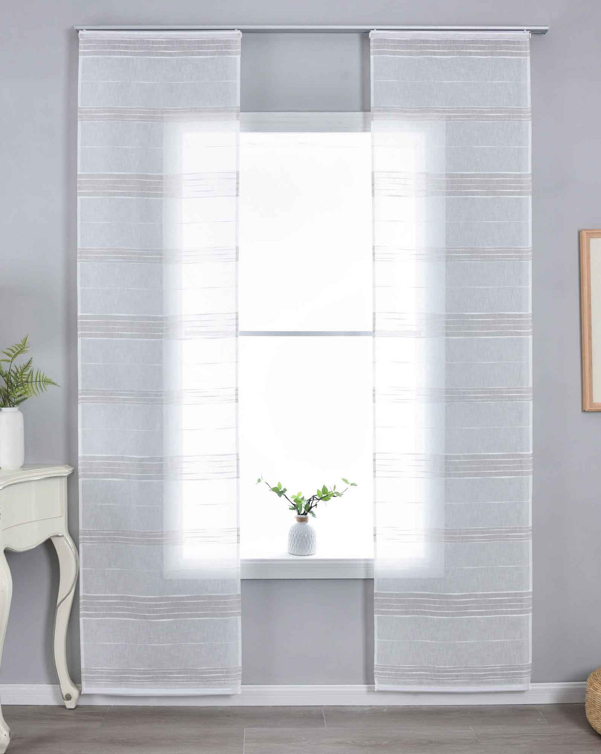 FLÄCHENVORHANG 2ER SET »Frankfurt« HxB 245x60 cm Taupe - Taupe, Textil (60/245cm) - Gardinenbox