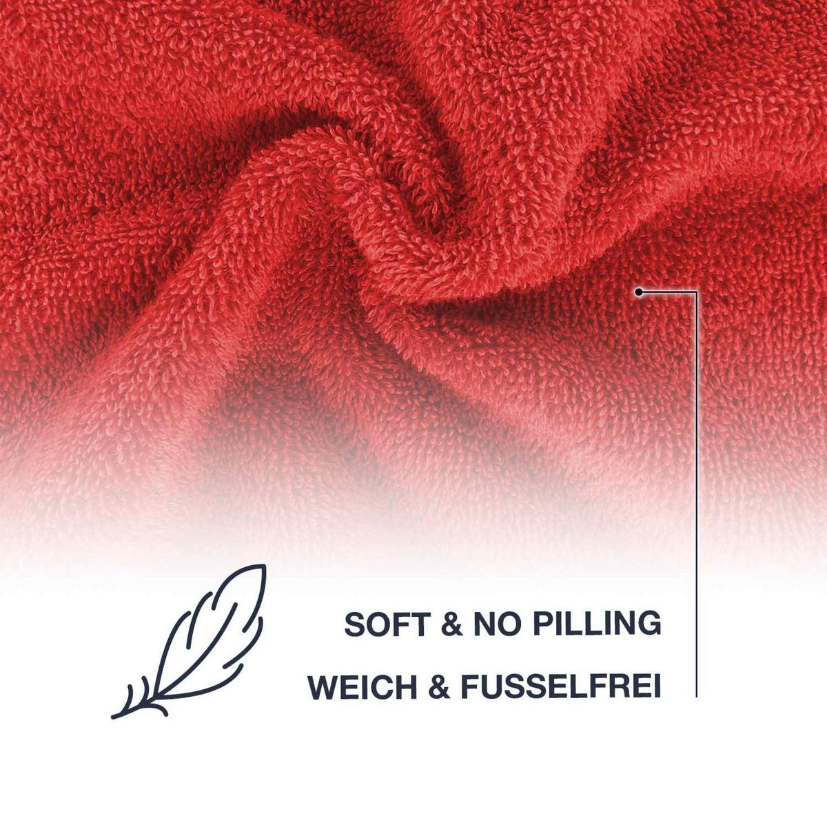 DUSCHTUCH JASMINA WEICH - Rot, Textil (70/140cm) - WohnDirect