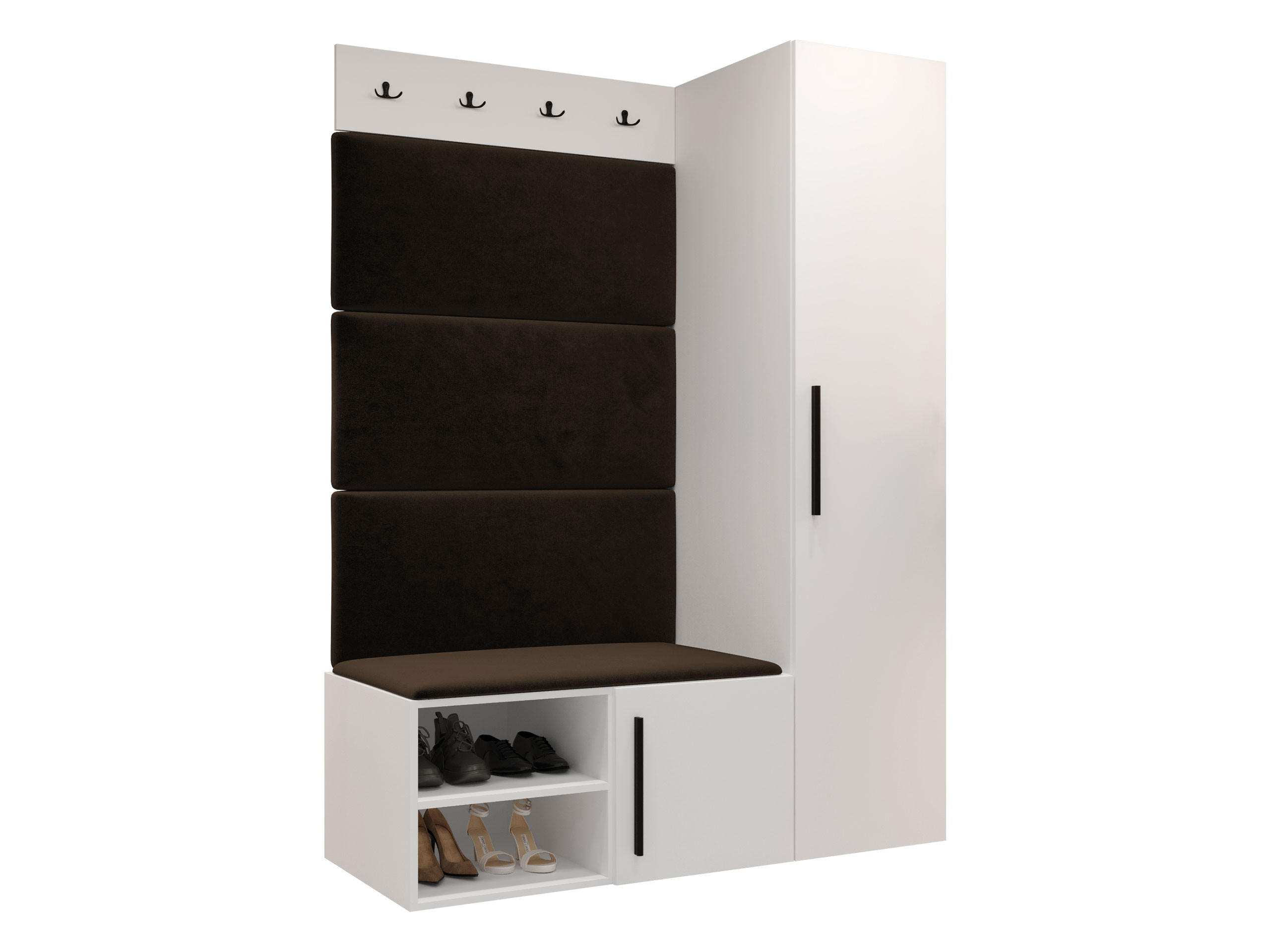 GARDEROBEN-SET Medi II - Schwarz/Braun, Holzwerkstoff/Kunststoff (40/191/50cm) - MIRJAN24