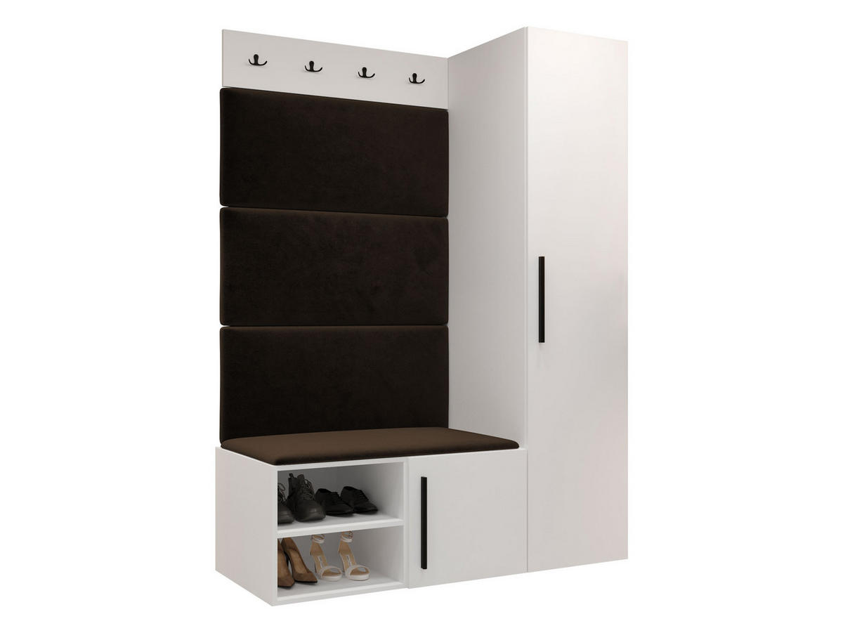 GARDEROBEN-SET Medi II - Schwarz/Braun, Holzwerkstoff/Kunststoff (40/191/50cm) - MIRJAN24