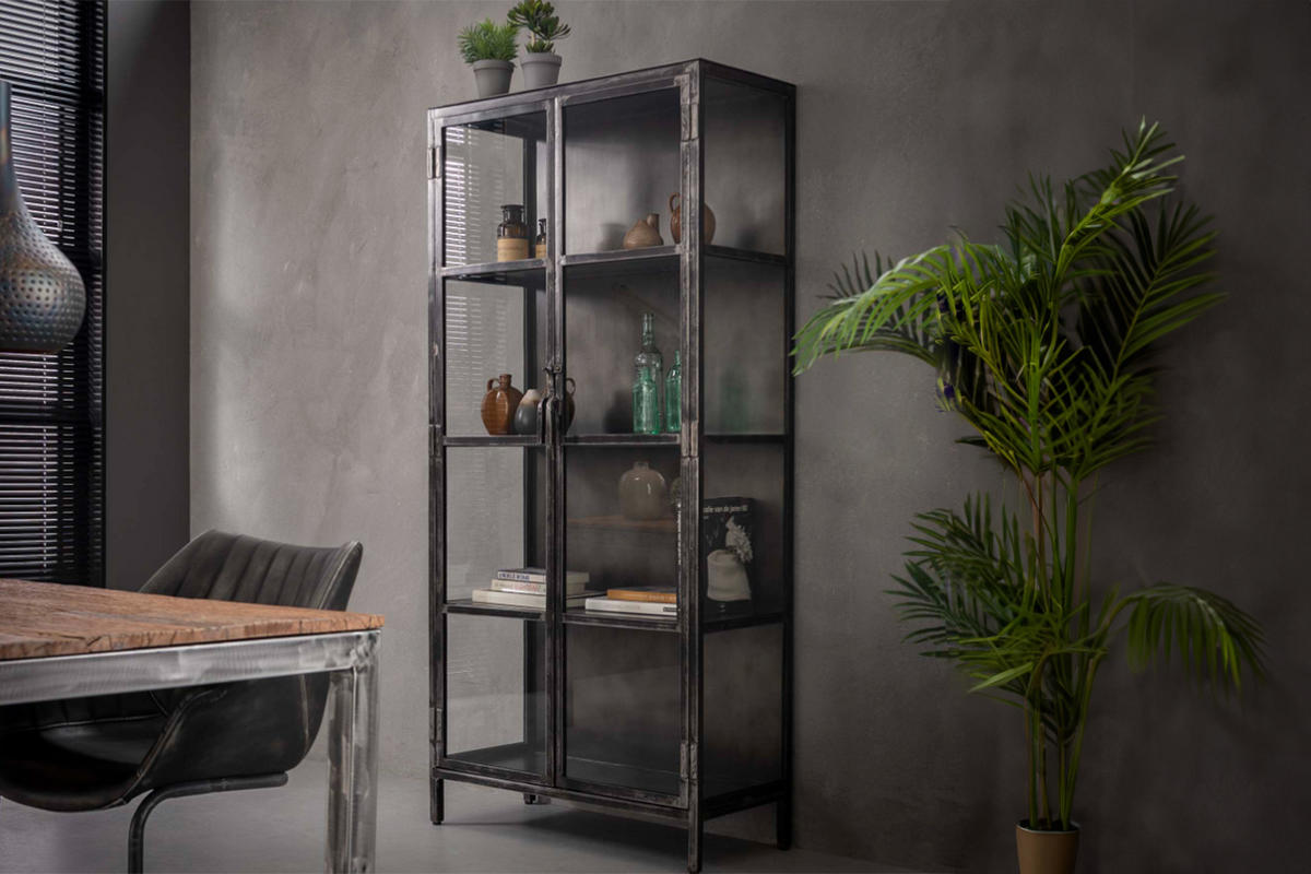HIGHBOARD ARLES Schwarz Metall - Schwarz, Metall (90/190/40cm) - KAWOLA