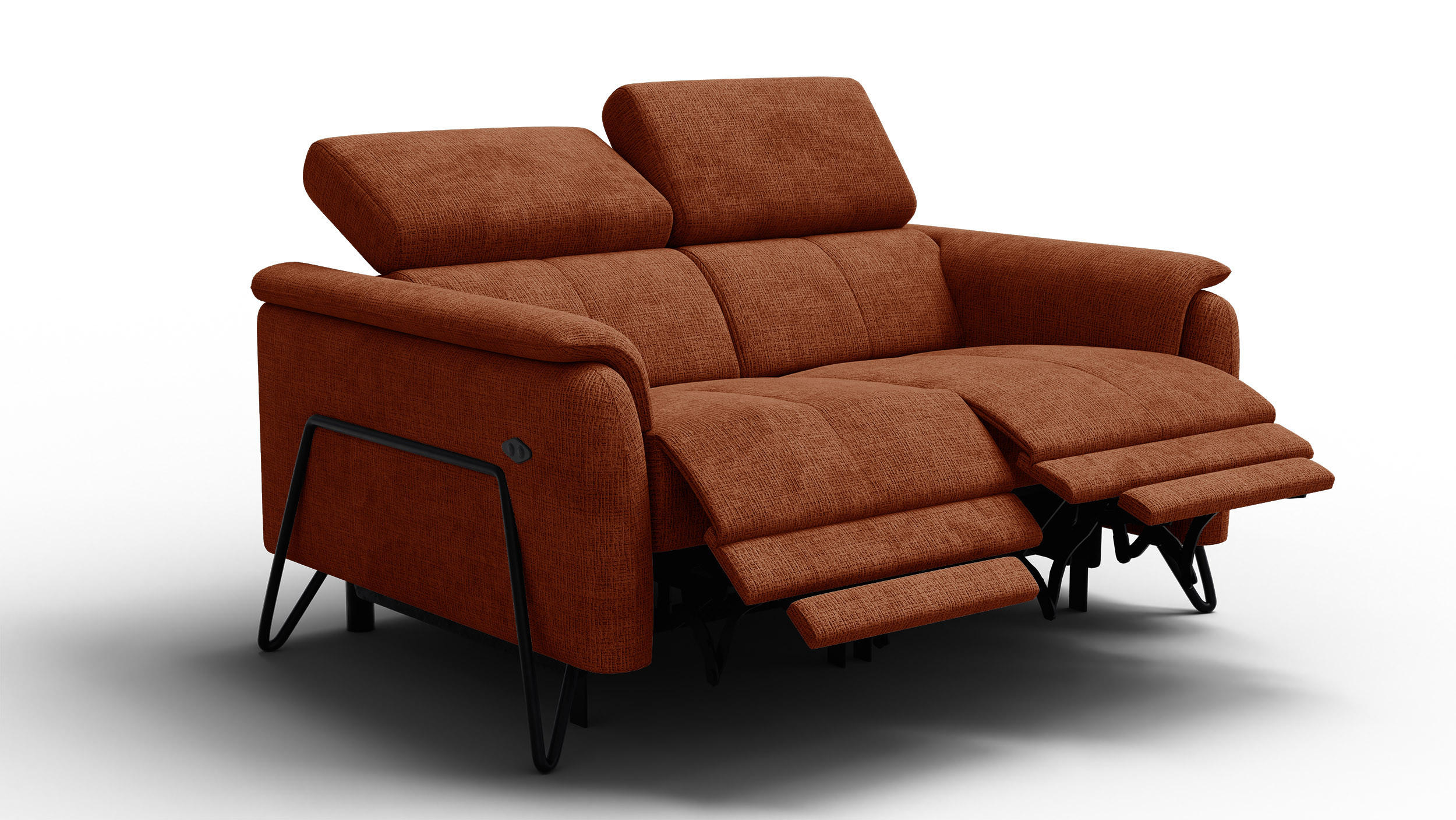 RELAXSOFA RODEN 2-Sitzer, rostrot - Orange, Holz/Textil (152/82/103cm) - Courtois Laville