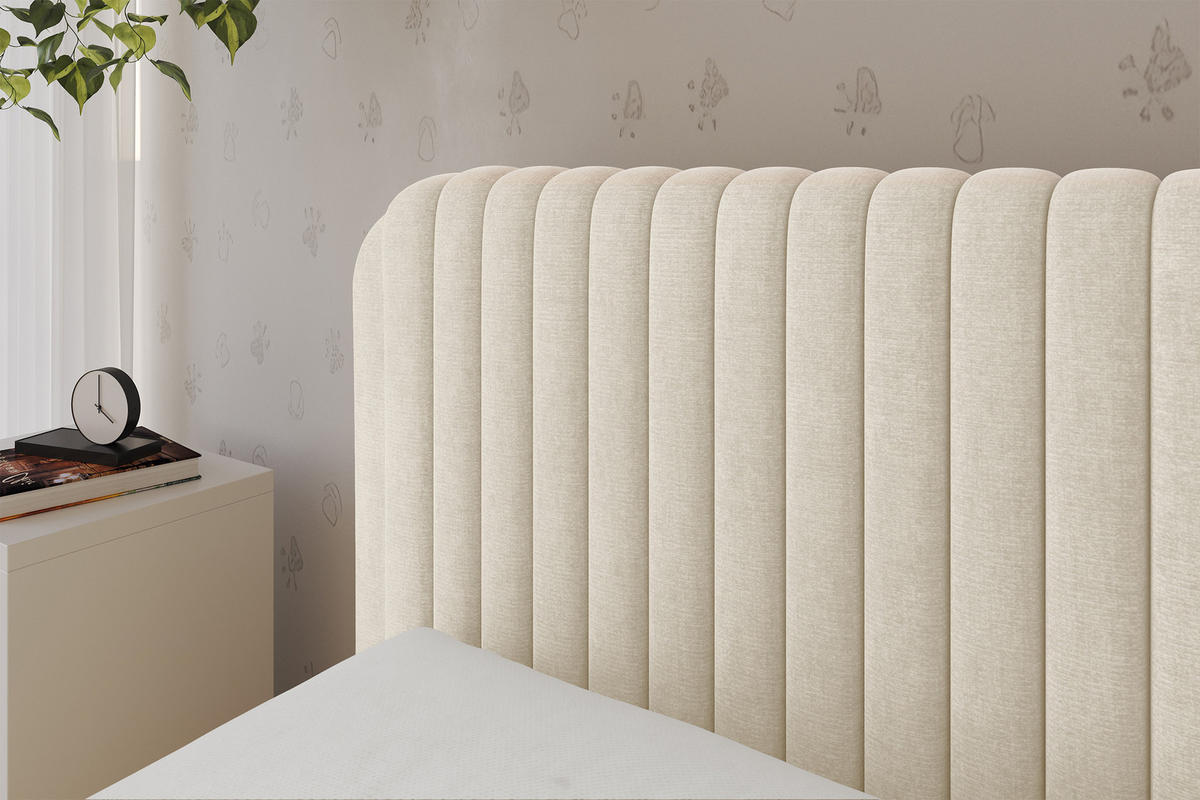 EINZELLBETT Jugendbett mit Bettkasten und Matratze H3/H4, Rechts - AURY 80x200 Beige - Naturfarben, Holzwerkstoff/Textil (80/200cm) - ALTDECOR