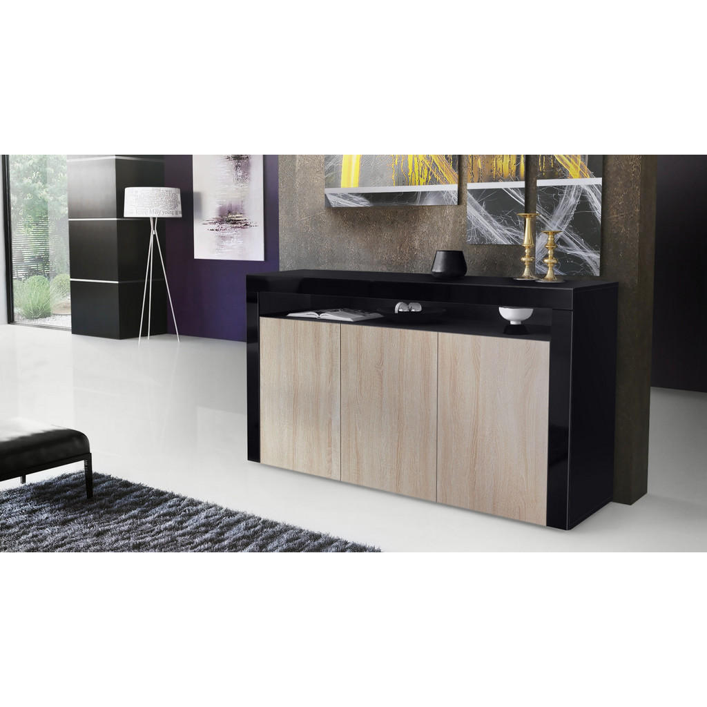 Thumbnail - Vladon Sideboard, Eiche San Remo, Holzwerkstoff, 155x92x40 cm, Wohnzimmer, Kommoden & Sideboards, Sideboards