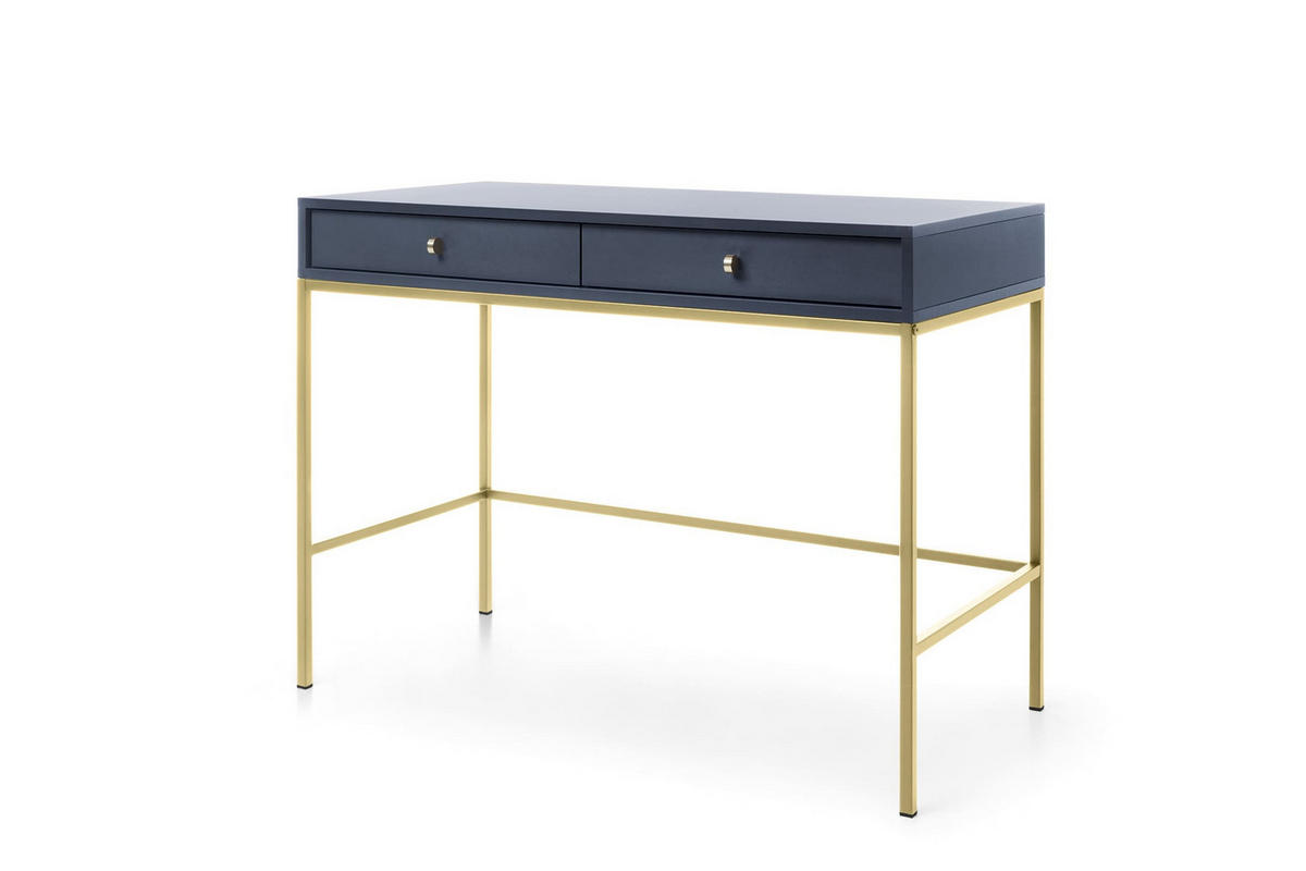 KONSOLETISCH - Konsole Melody Dunkelblau + Gold - Goldfarben/Dunkelblau, Holzwerkstoff (50/104/78cm) - Möblo
