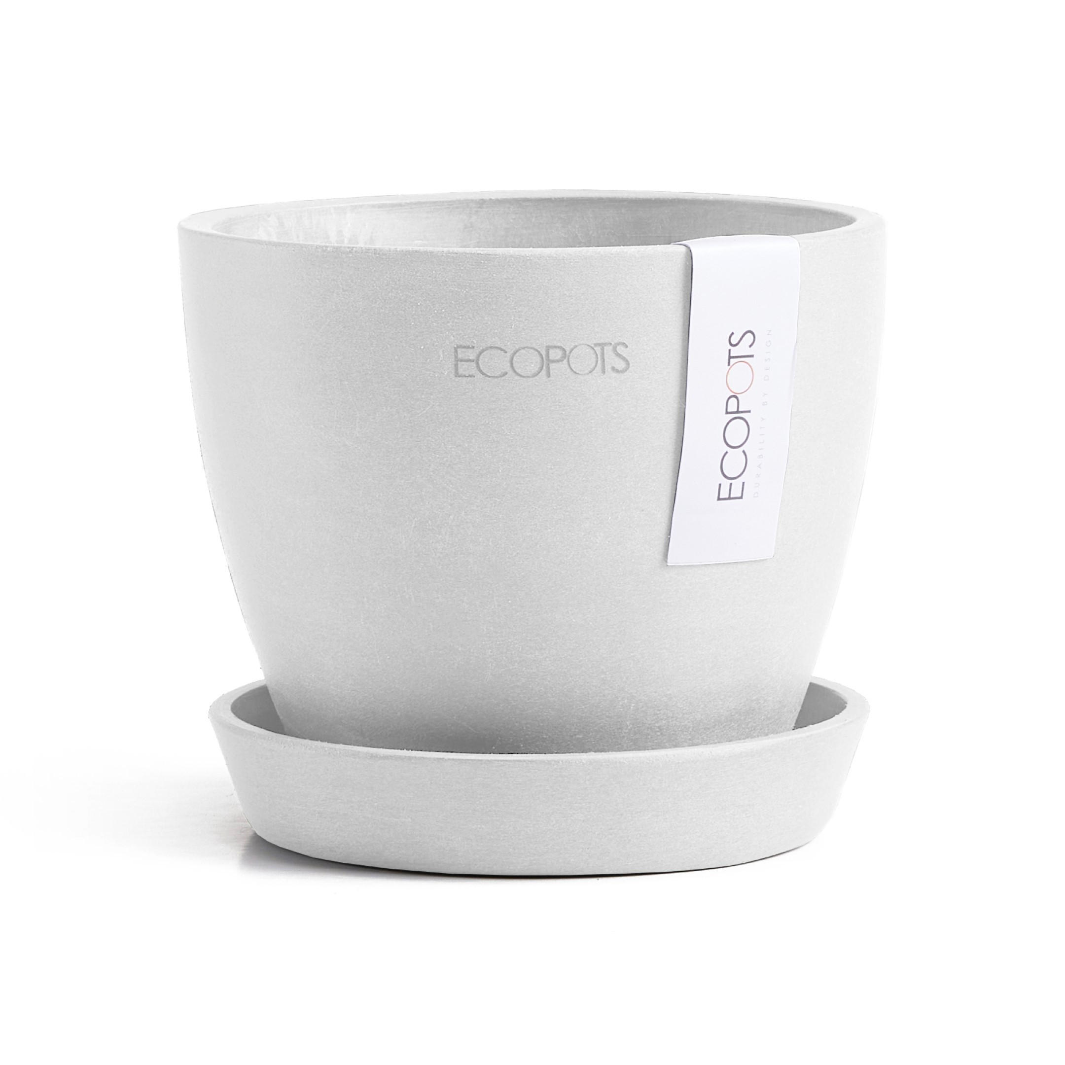 Ecopots Blumentopfuntersetzer Weiß 10.1 cm