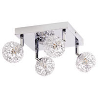 LED DECKENLEUCHTE Geflecht Silber - Silberfarben, Metall (22/20/15cm) - Globo Lighting