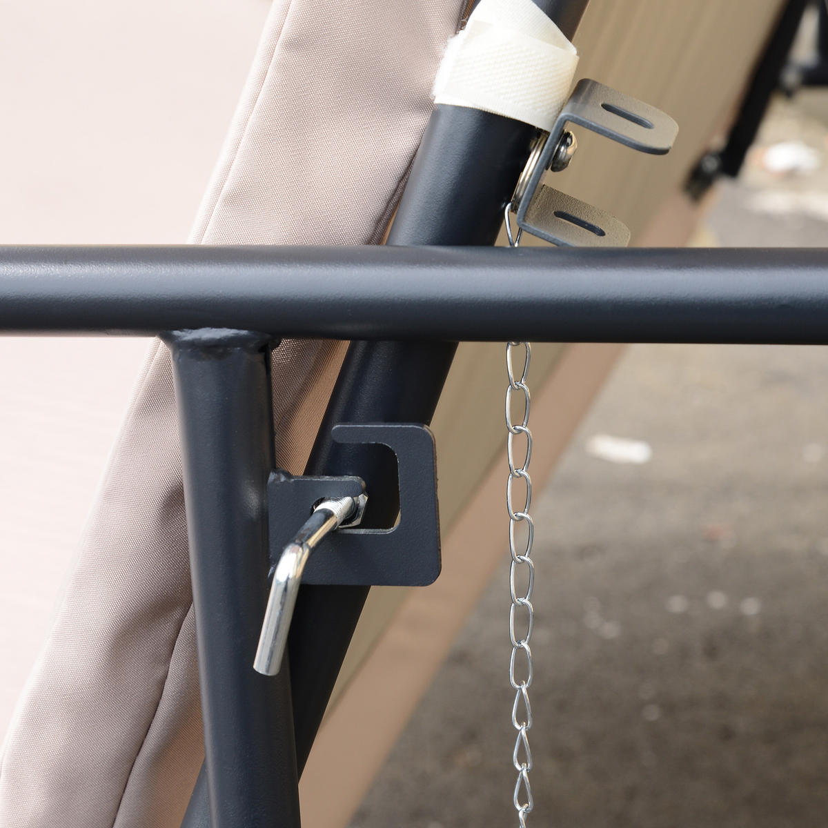 HOLLYWOODSCHAUKEL 3-Sitzer mit Liegefunktion - Beige, Metall (125/170/200cm) - Outsunny