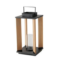 LATERNE Ventana 20,7/20,7/40,5 cm - Braun, Holz (20.7/40.5/20.7cm) - Boltze Home