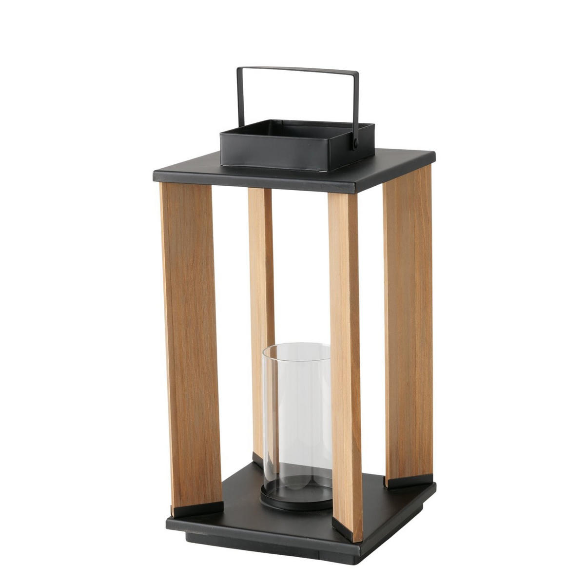 LATERNE Ventana 20,7/20,7/40,5 cm - Braun, Holz (20.7/40.5/20.7cm) - Boltze Home