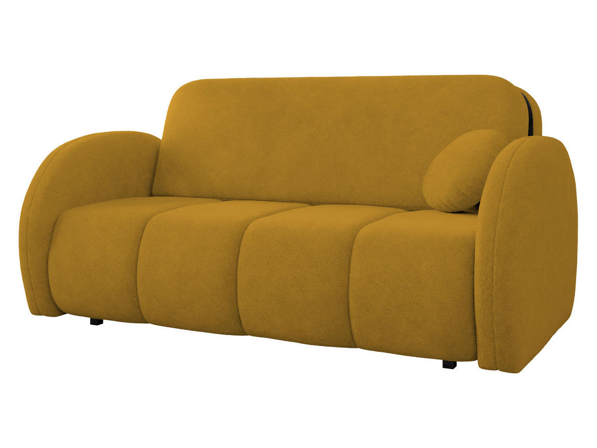 SCHLAFSOFA Viva Comfy IV - Gelb/Schwarz, Holz/Textil (172/85/103cm) - MIRJAN24