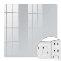 SCHLÜSSELBOX Weiß 30x30 cm – Türöffnung nach rechts - Gelblich grau - Grau, Metall (30/30/5cm) - TULUP