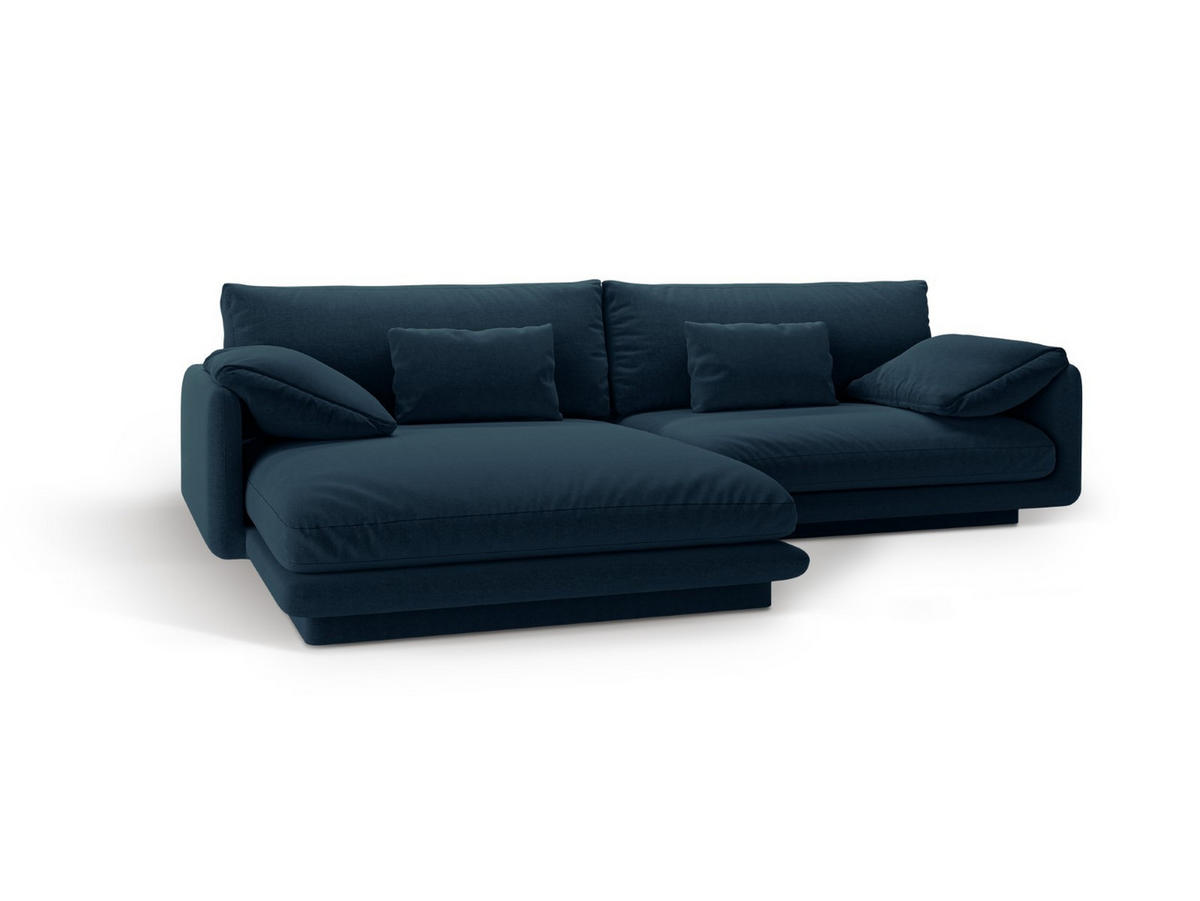 ECKSOFA links Torino aus strukturiertem Stoff marineblau 4 Sitzplätze - Blau, Textil (170/250cm) - Micadoni
