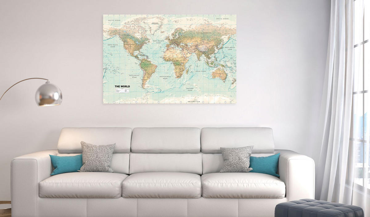 KUNSTDRUCK Grün 90/60 cm - Blau/Grün, Textil (90/60cm) - KUNSTLOFT