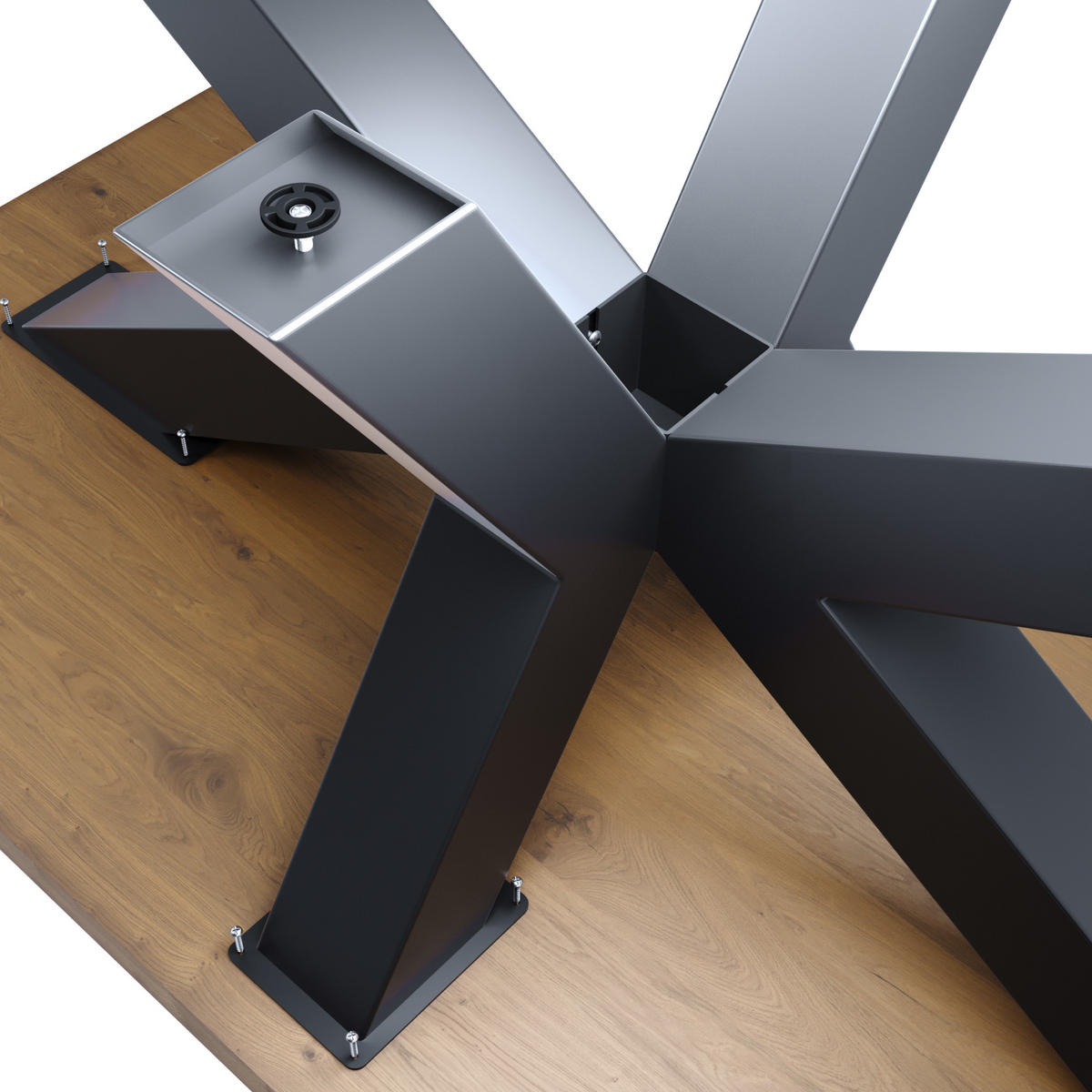 TISCHBEINE Acamar Extreme Metall Schwarz 160/70/72 cm - Schwarz, Metall (80/72/160cm) - Metalo Pro