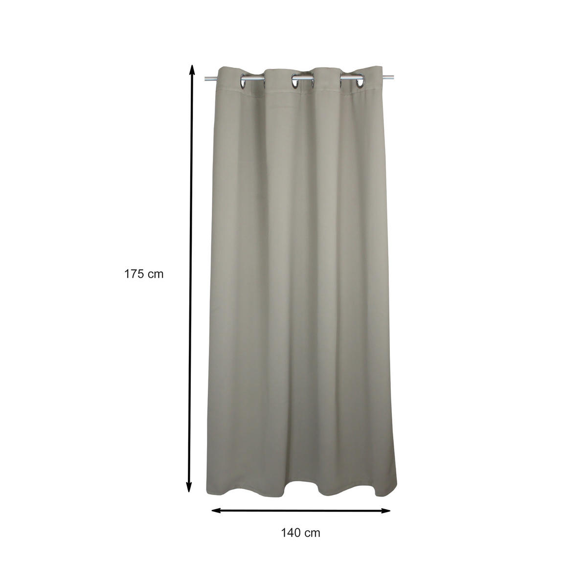 VERDUNKELUNGSVORHANG Ösen 140/175 cm Hell Taupe - Taupe, Textil (140/175cm) - TiborTex