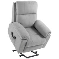 FERNSEHSESSEL mit Aufstehhilfe Elektrisch Relaxsessel mit Liegefunktion Hellgrau - Hellgrau/Schwarz, Textil/Metall (99/103/89cm) - HOMCOM
