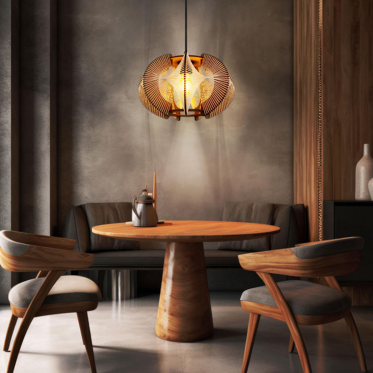 LED HÄNGELEUCHTE MDF Schwarz - Schwarz, Metall (44/44/150cm) - Nowa