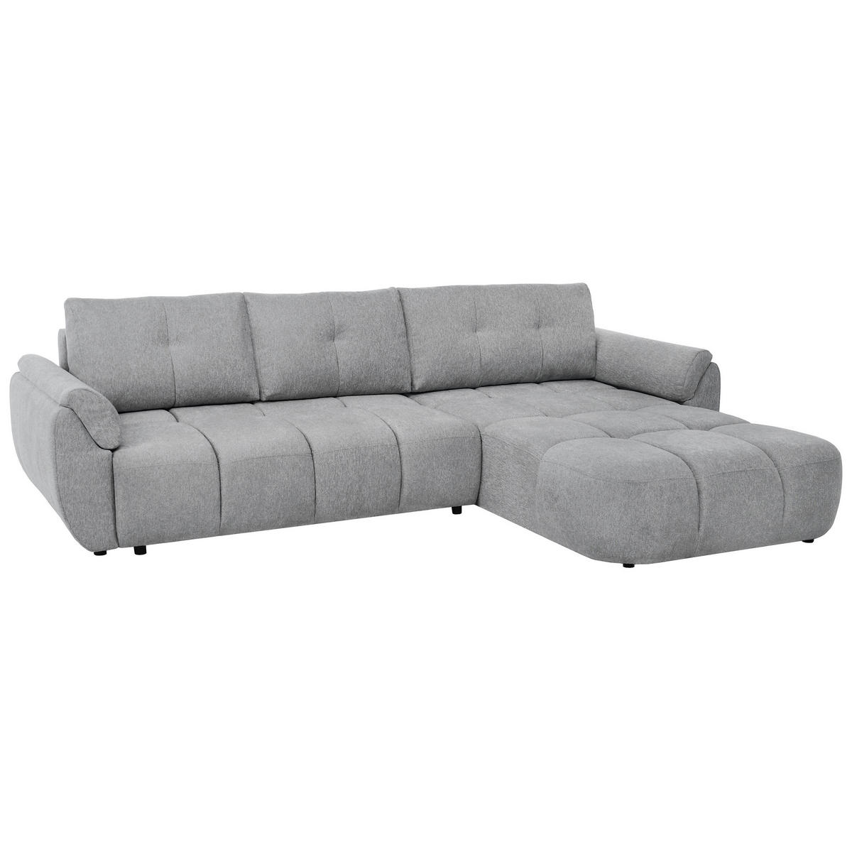 ECKSOFA Massimo, universelle Eckschlafsofa 280 cm mit Schlaffunktion und Bettkasten, Hellgrau - Hellgrau, Textil (283/204cm) - Beautysofa