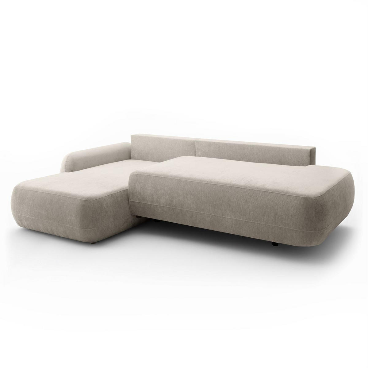 ECKSOFA GOYA mit Schlaffunktion und Bettkasten, Linke, Perfect Harmony 04 - Ecru, Textil (184/302cm) - Lookway