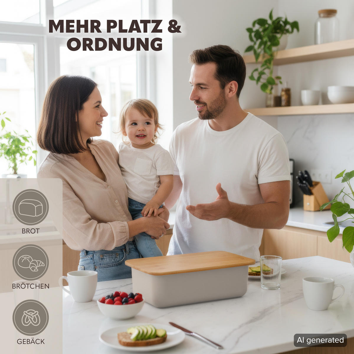 BROTKASTEN, grau - Hellgrau, Kunststoff (40/12.5/23cm) - bremermann