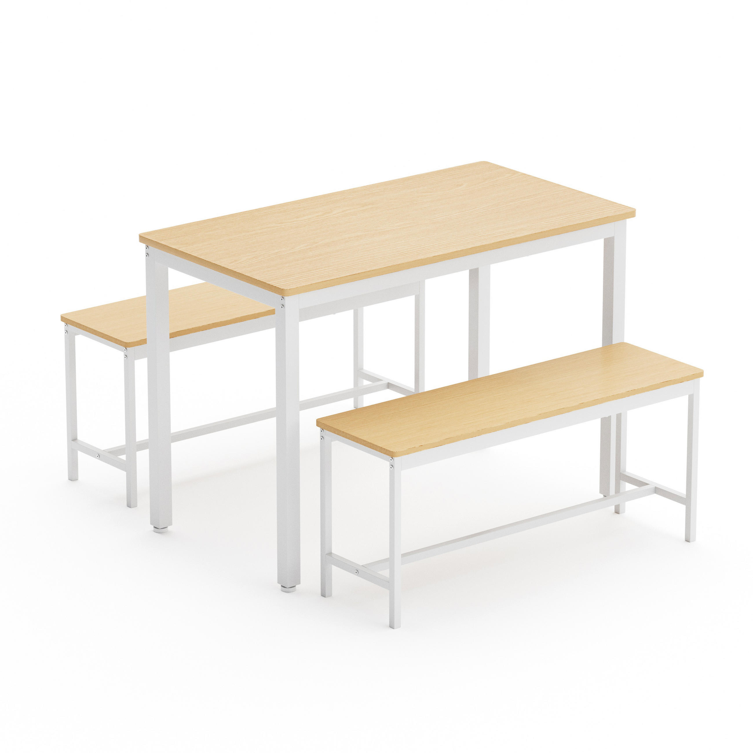 ESSGRUPPE DE-39327 4-teilig, mit 2 Bänken Natur - Naturfarben, Holzwerkstoff (110/75/60cm) - ComfortXL