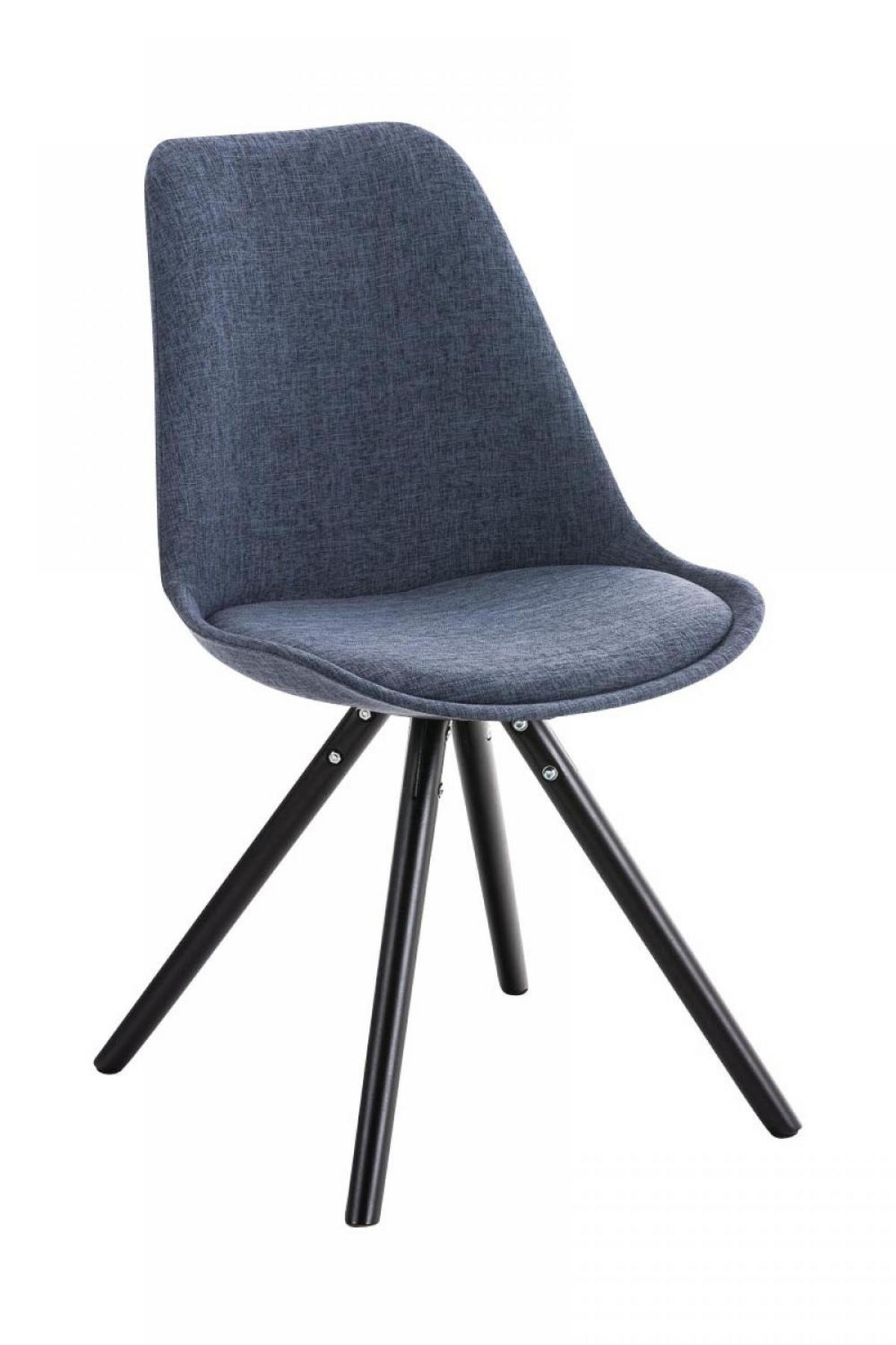 STUHL Stoff blau - Blau/Schwarz, Holz/Textil (47/84/59cm) - CLP